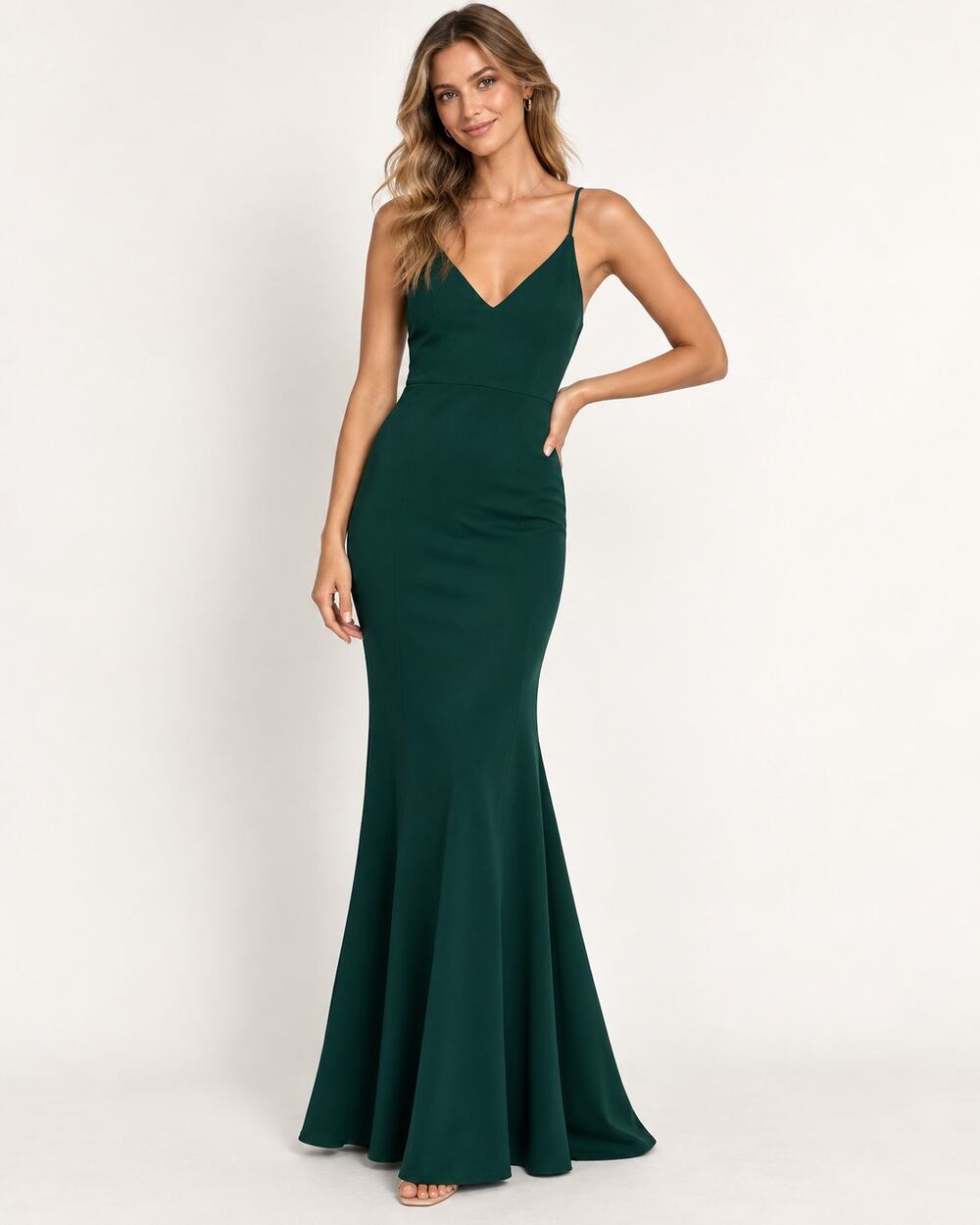 Lulus Emerald Green Mermaid Maxi Dress Womens S Sleeveless Formal Bridesmaid